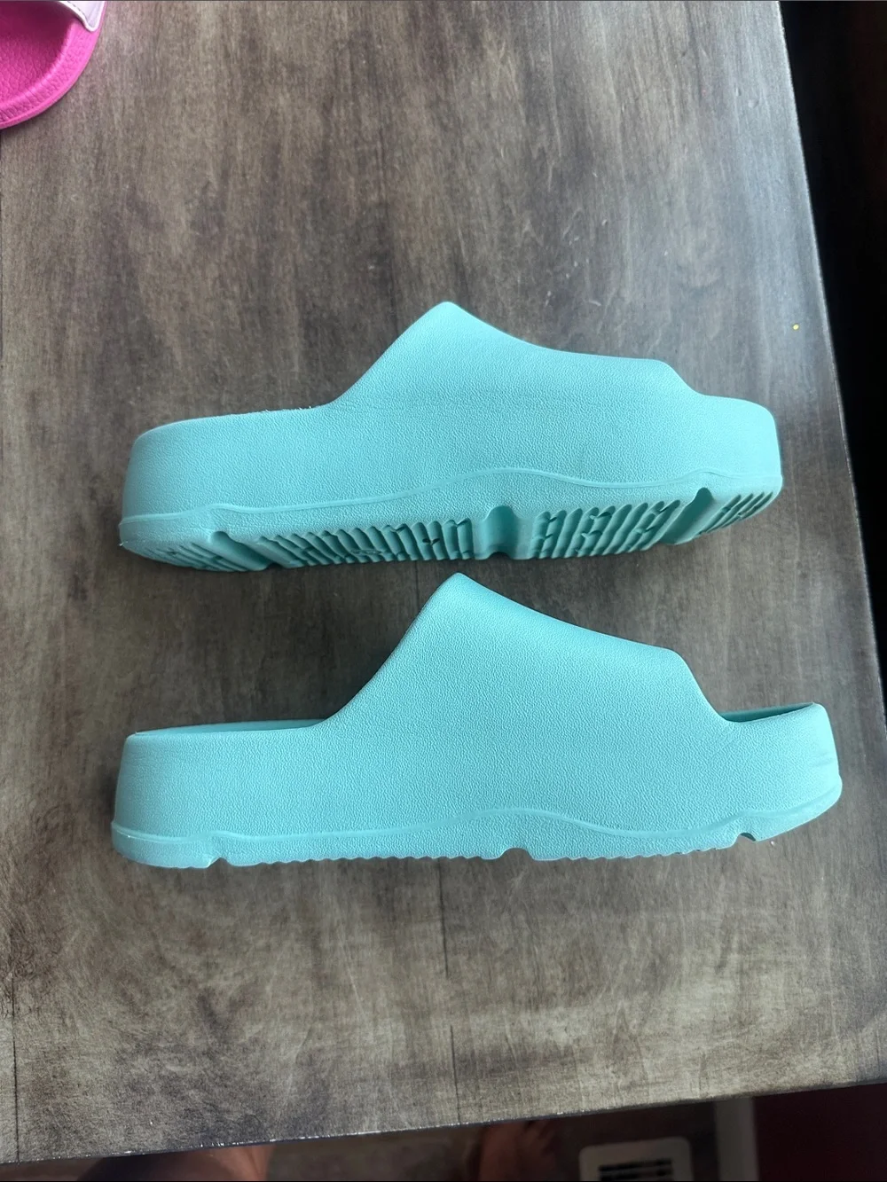 3 Girls Pair Slide Sandals Lot - Coral Ombre + Mint + Light Aqua